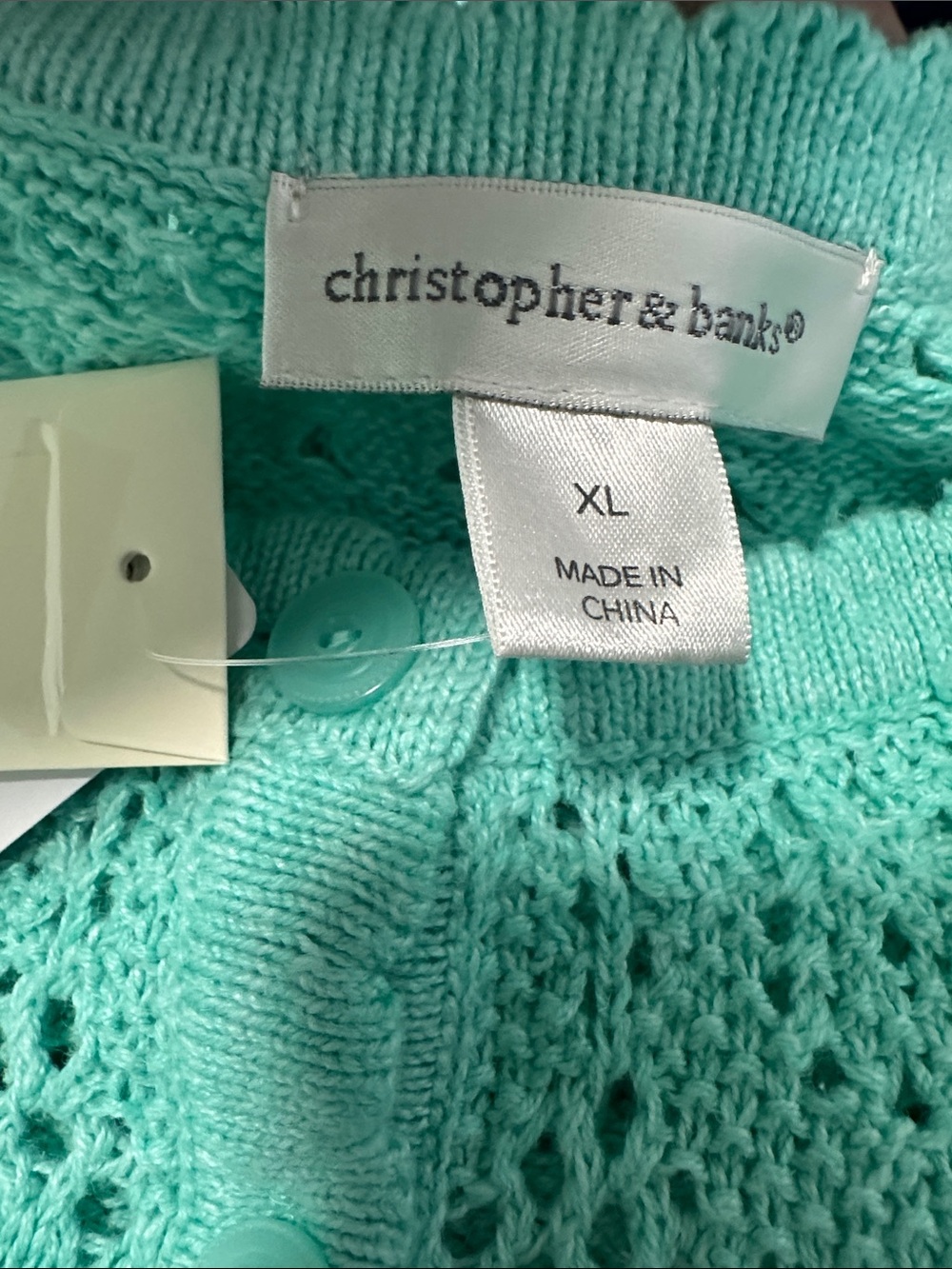 🥕 NWT Christopher & Banks Crochet Cardigan Sweater - Picture 3 of 4